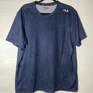Fila Sport Live in Motion Navy Performance Tee XL Abstract Prin